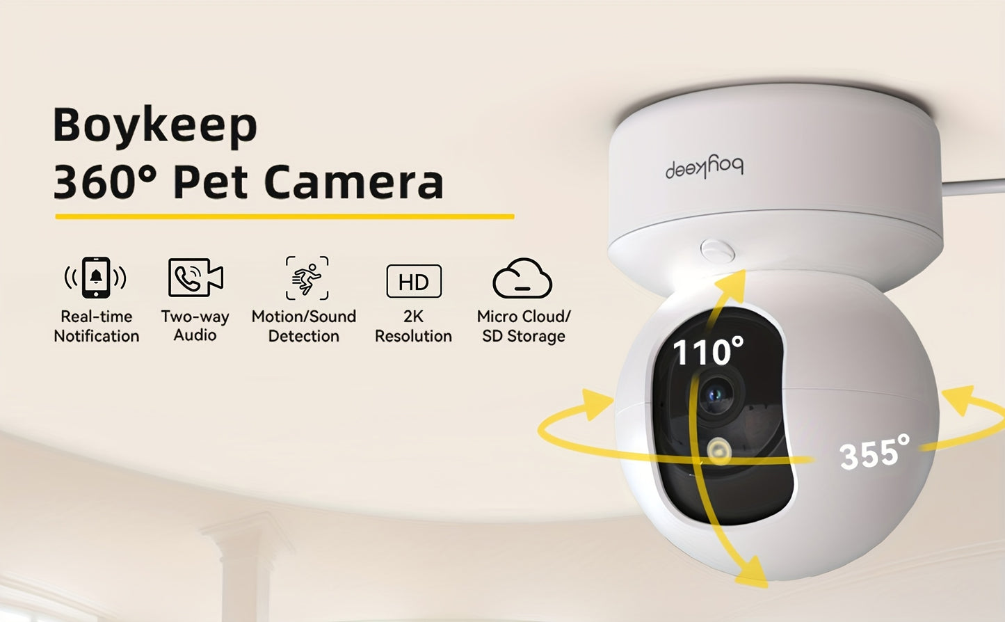 oykeep Smart Pet Camera – 3MP Ultra HD