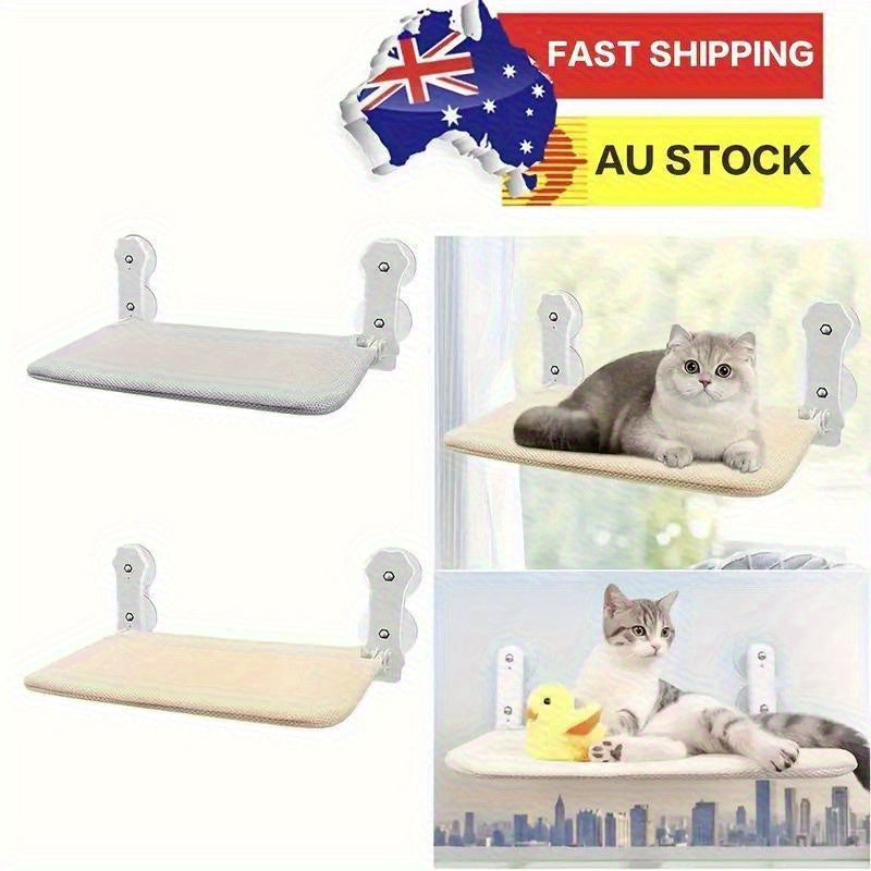 Window-Mounted Cat Hammock with Plush Cushion