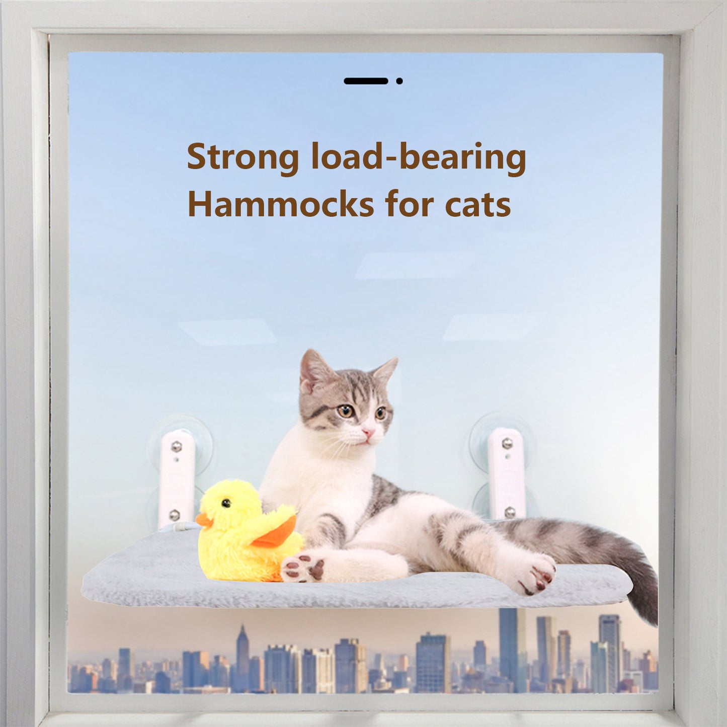 Window-Mounted Cat Hammock with Plush Cushion