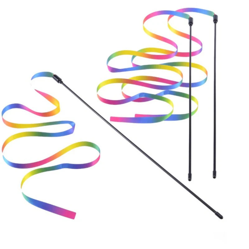 Rainbow Ribbon Wand Cat Toy