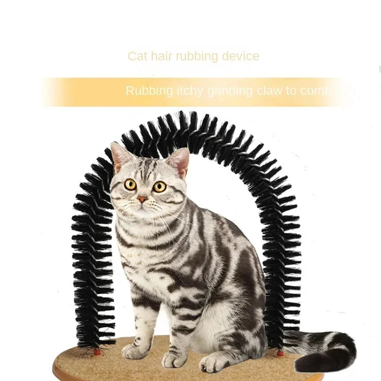 Self-Grooming Cat Arch with Scratching Base