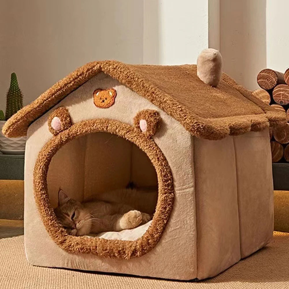 Cosy Cat House – Soft Plush Indoor Bed in 3 Sizes