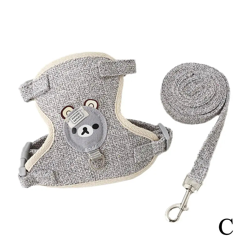 Teddy Bear Cat Harness & Leash Set