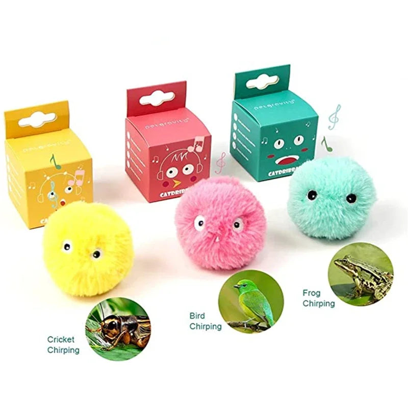 Interactive Plush Sound Ball for Cats – Motion-Activated