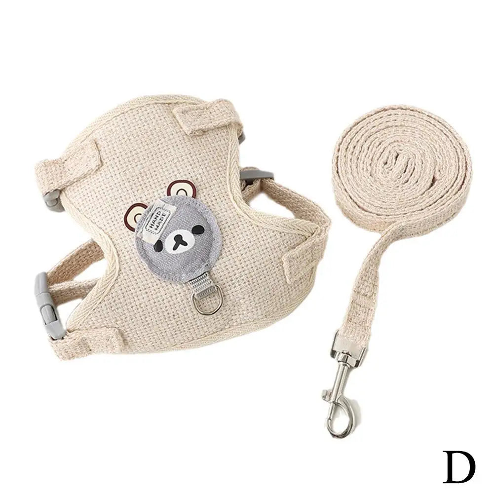 Teddy Bear Cat Harness & Leash Set