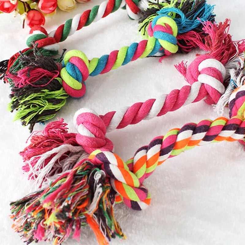 Colourful Cotton Rope Tug Toy – Durable Double Knot Design