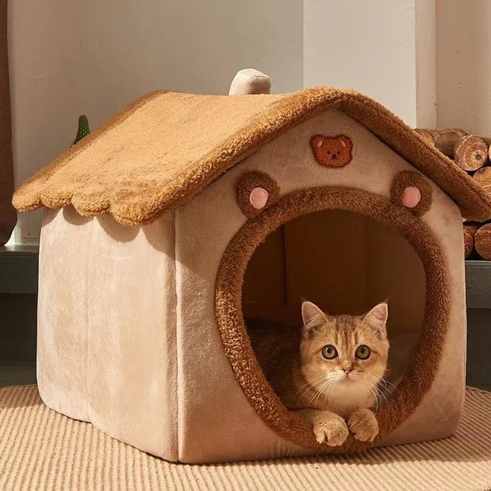 Cosy Cat House – Soft Plush Indoor Bed in 3 Sizes