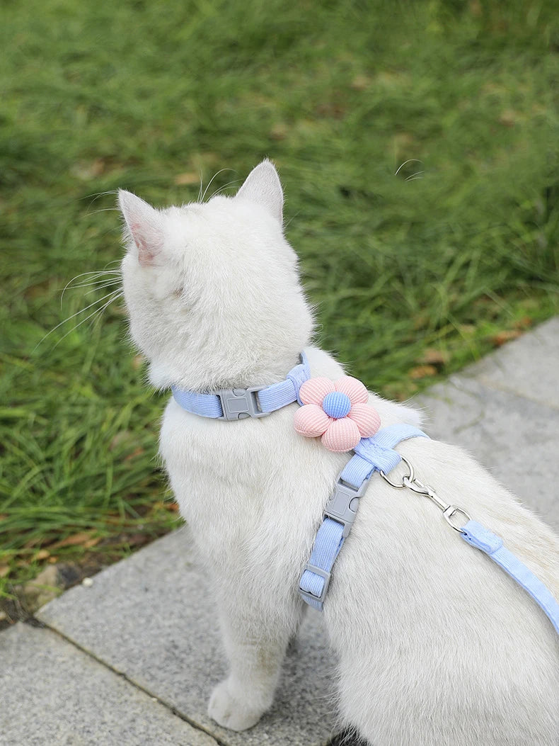 Floral Cat Harness & Leash Set – Lightweight & Adorable