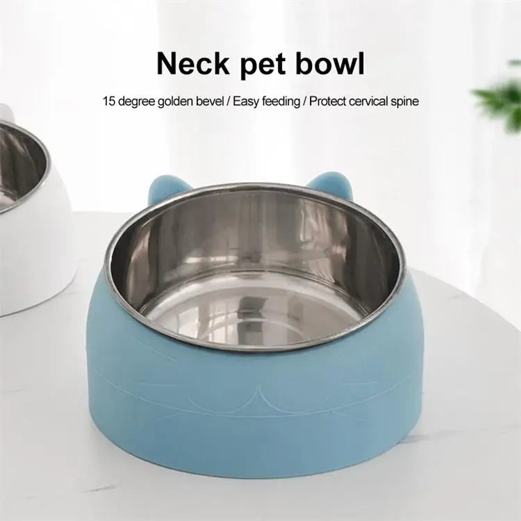 Ergonomic Cat Bowl – 15° Tilted Stainless Steel Feeder