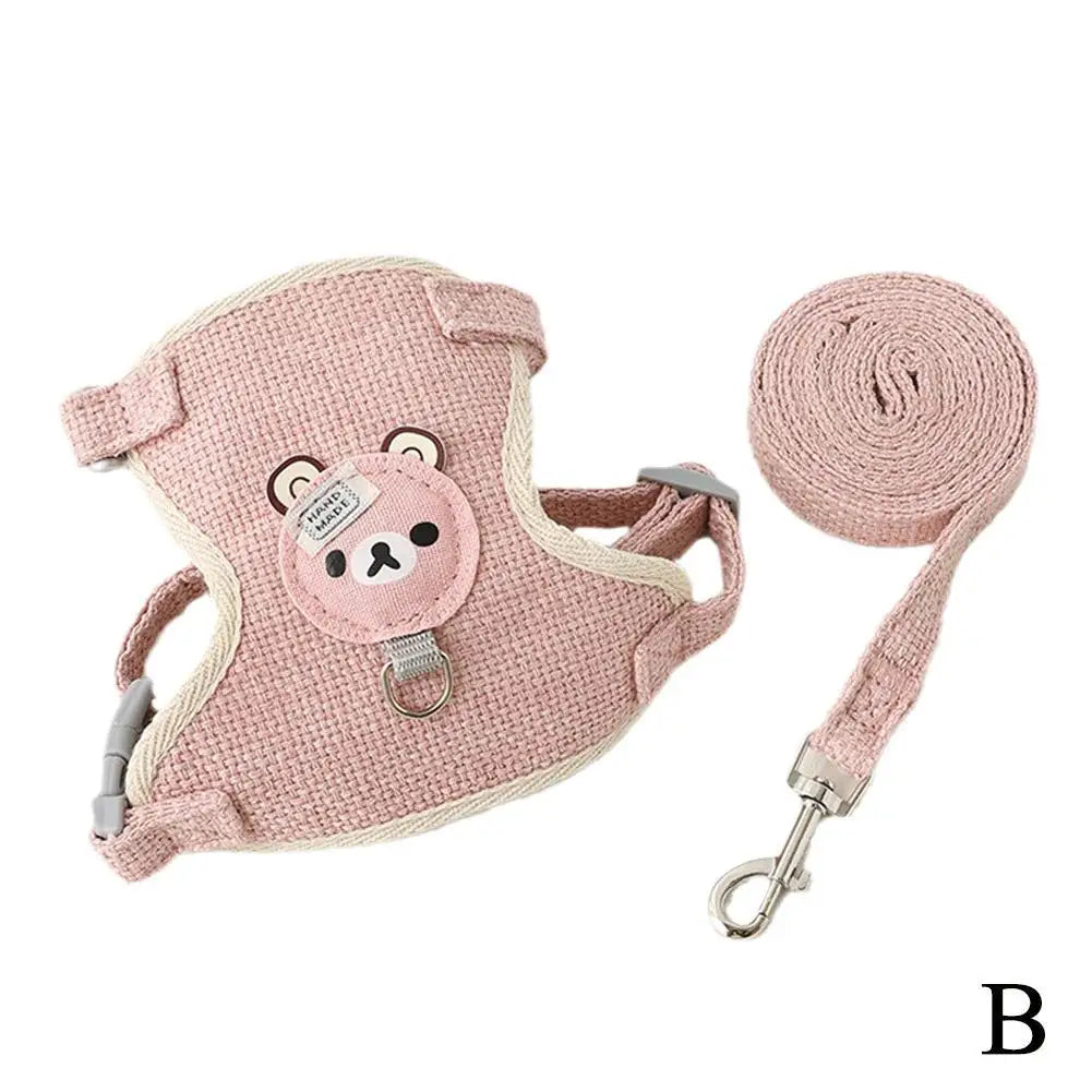 Teddy Bear Cat Harness & Leash Set