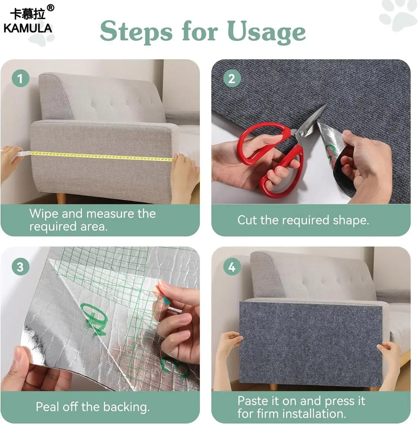 Customisable Cat Scratch Mat – Furniture Protector (Multiple Colours & Sizes)