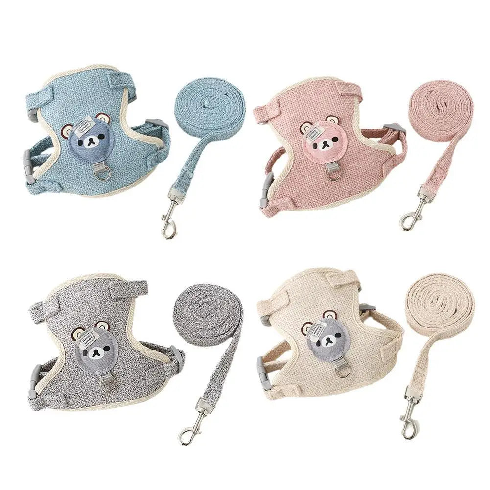 Teddy Bear Cat Harness & Leash Set