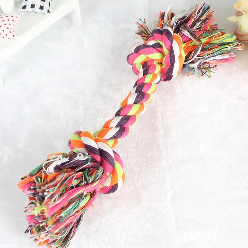 Colourful Cotton Rope Tug Toy – Durable Double Knot Design