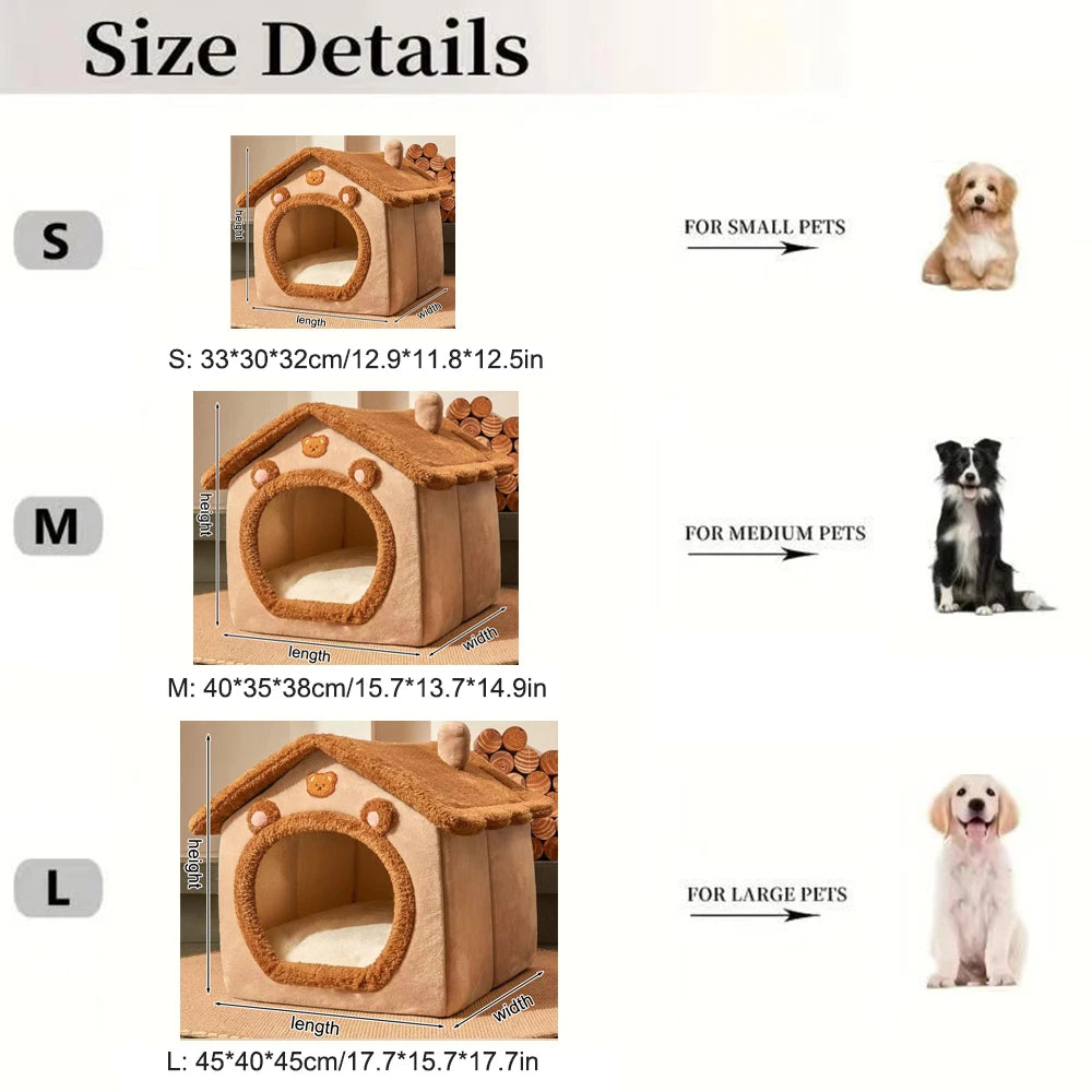 Cosy Cat House – Soft Plush Indoor Bed in 3 Sizes