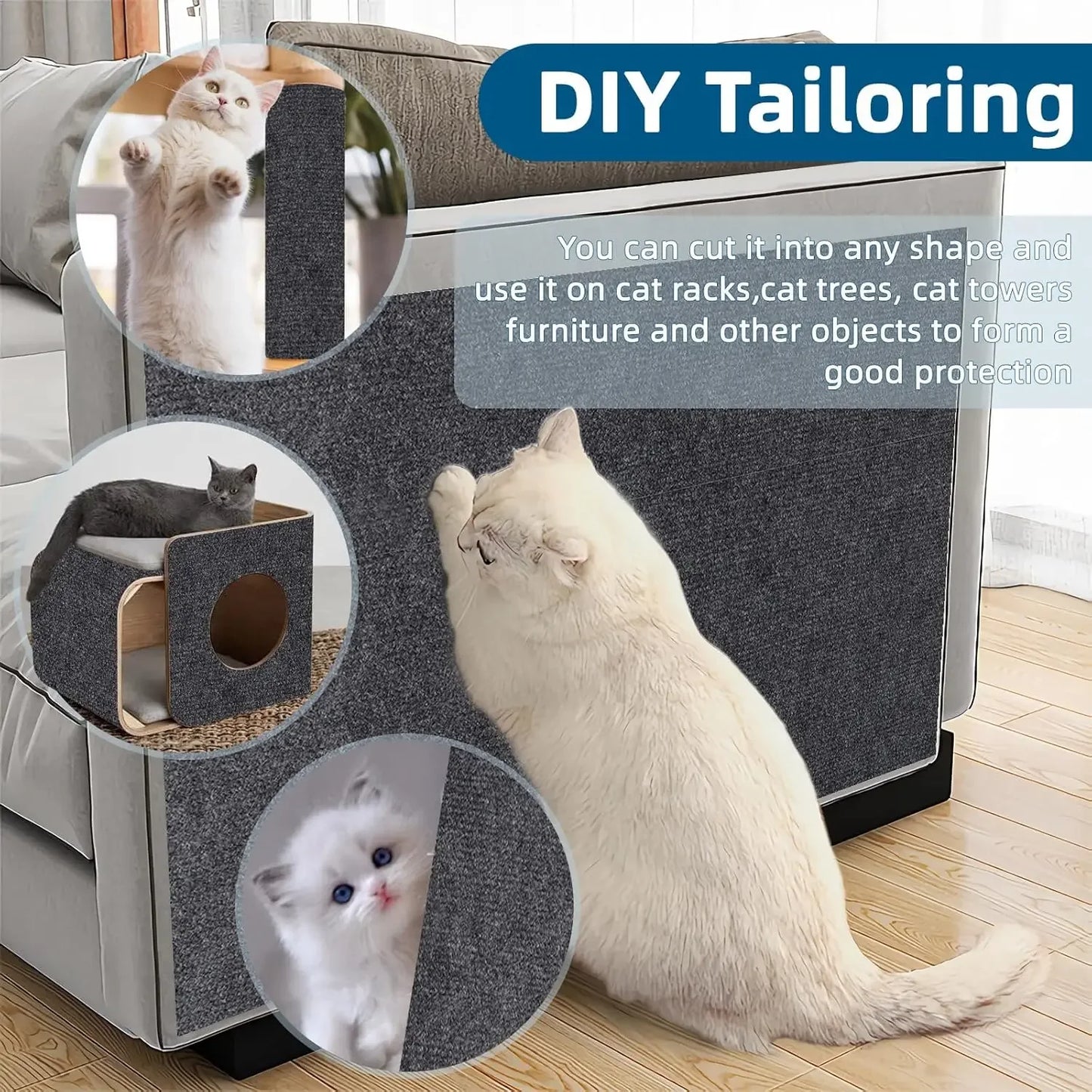 Customisable Cat Scratch Mat – Furniture Protector (Multiple Colours & Sizes)
