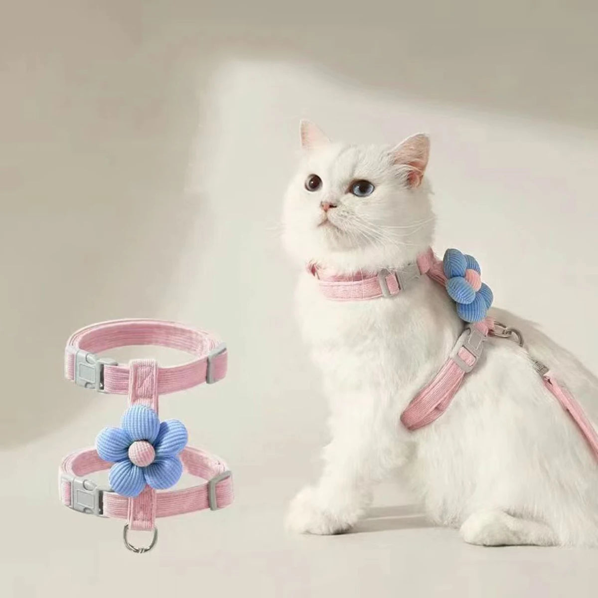 Floral Cat Harness & Leash Set – Lightweight & Adorable