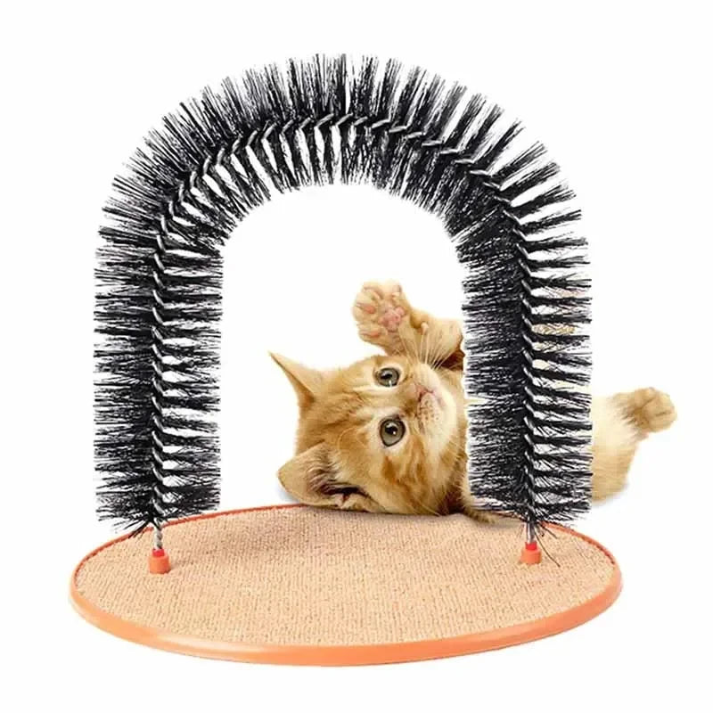 Self-Grooming Cat Arch with Scratching Base