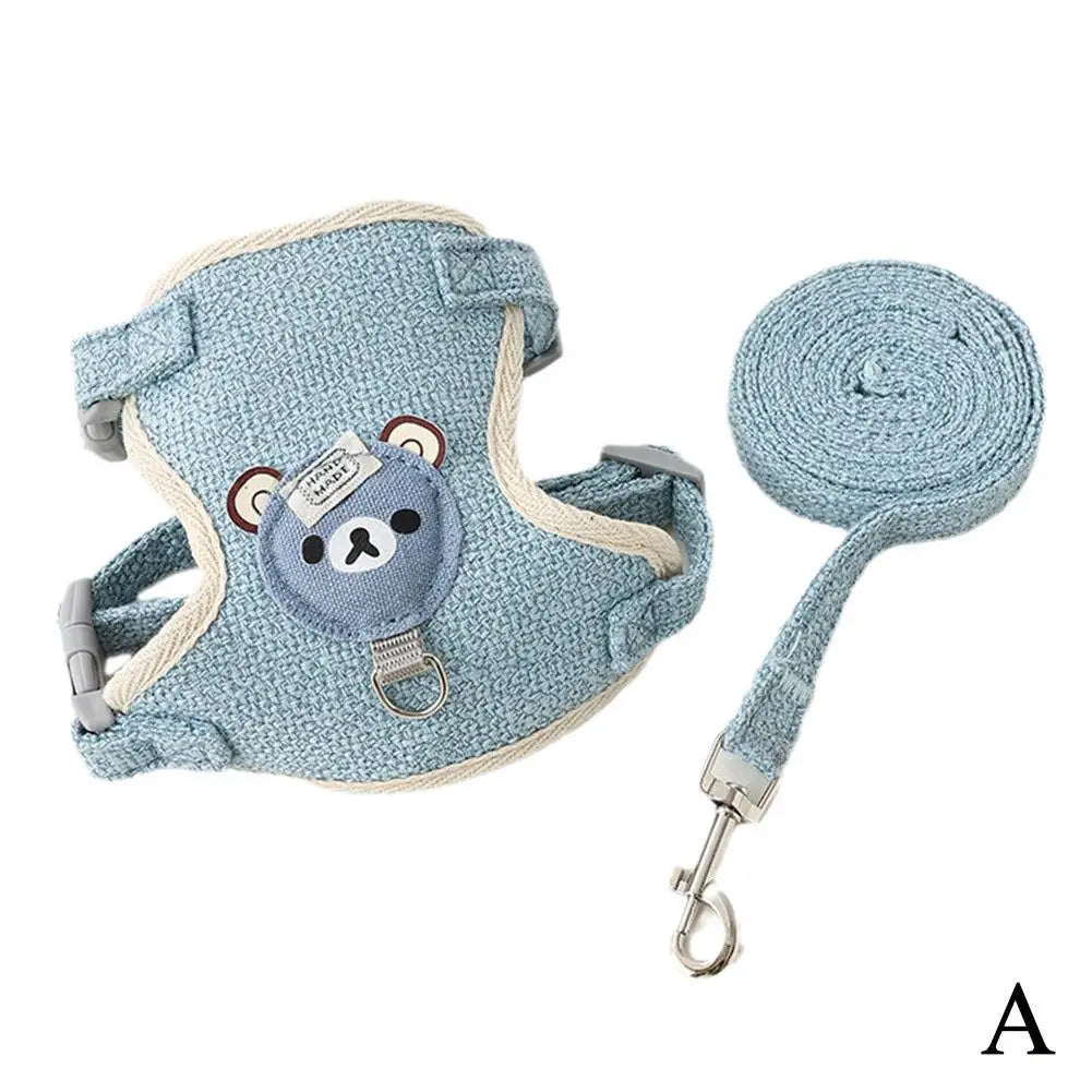 Teddy Bear Cat Harness & Leash Set