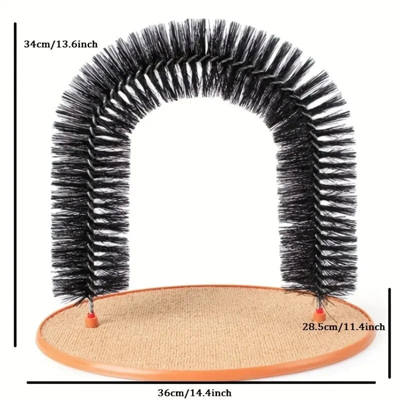 Self-Grooming Cat Arch with Scratching Base
