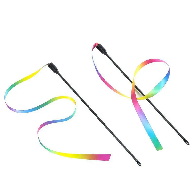 Rainbow Ribbon Wand Cat Toy