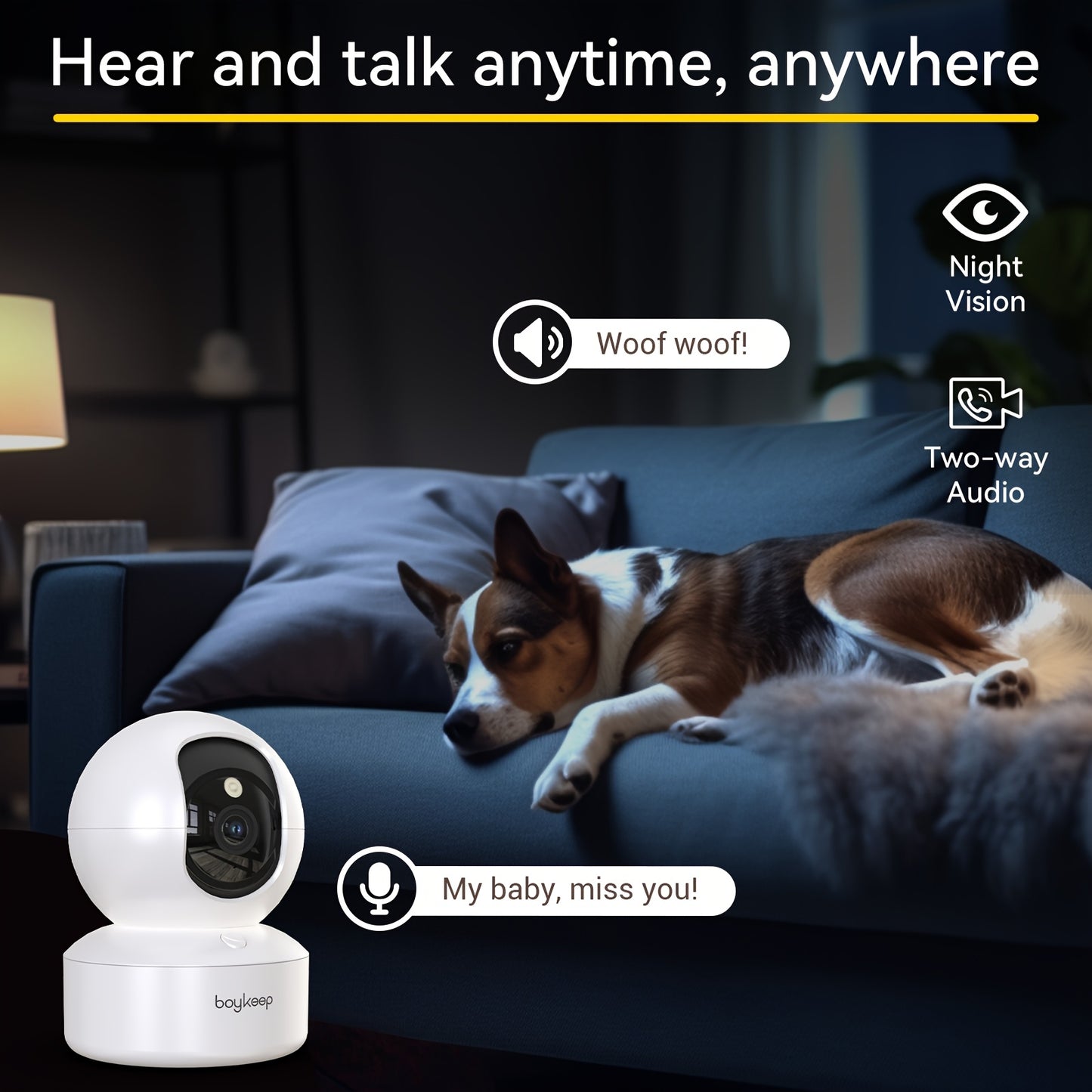 oykeep Smart Pet Camera – 3MP Ultra HD