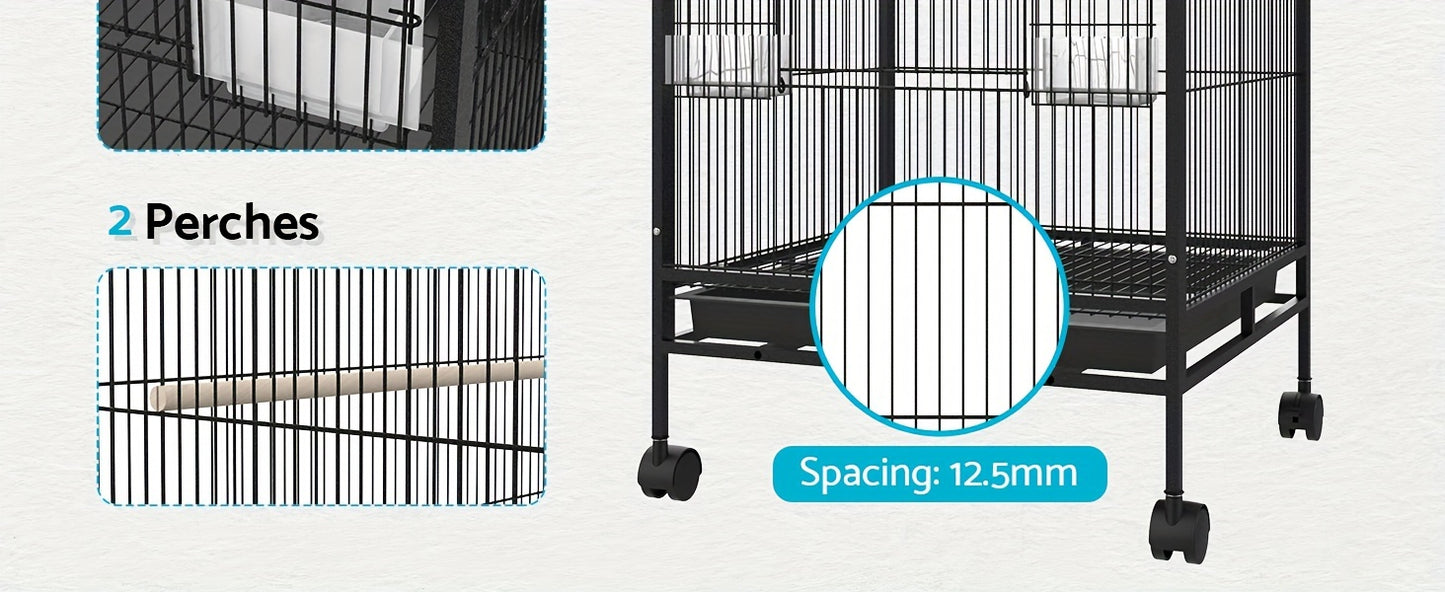 Outdoor Bird Cage with Roof – 85cm Tall on Wheels