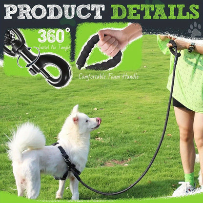 Reflective Heavy-Duty Dog Leash – 1.5m with Padded Handle & Swivel Clip