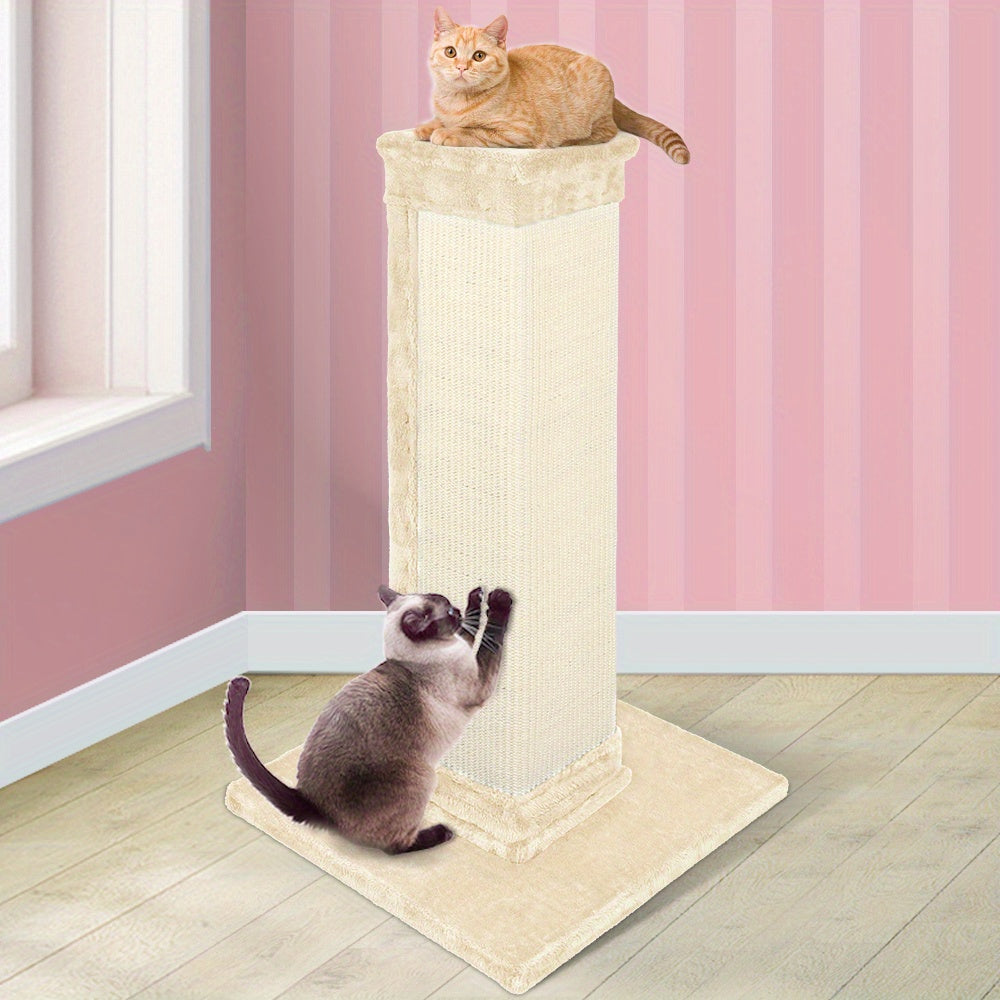 BEASTIE Natural Sisal Cat Scratching Post – Tall & Sturdy Design