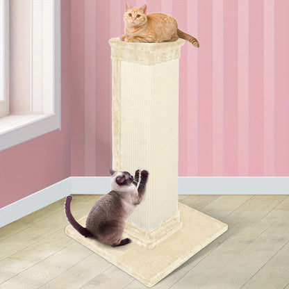 BEASTIE Natural Sisal Cat Scratching Post – Tall & Sturdy Design