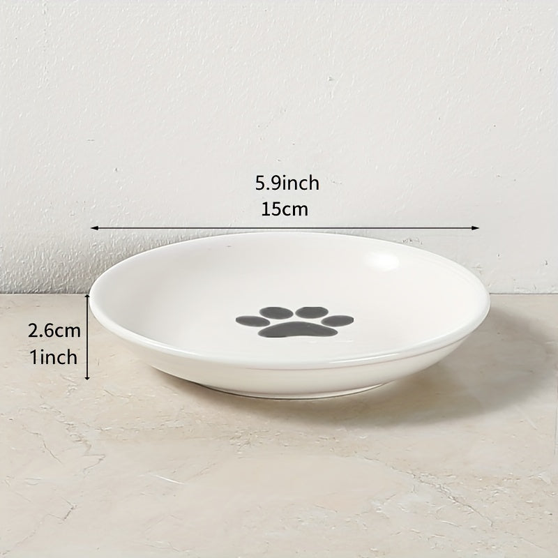 Elevated Ceramic Cat Bowl with Metal Stand