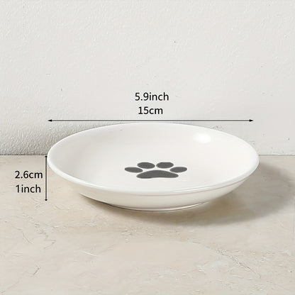 Elevated Ceramic Cat Bowl with Metal Stand
