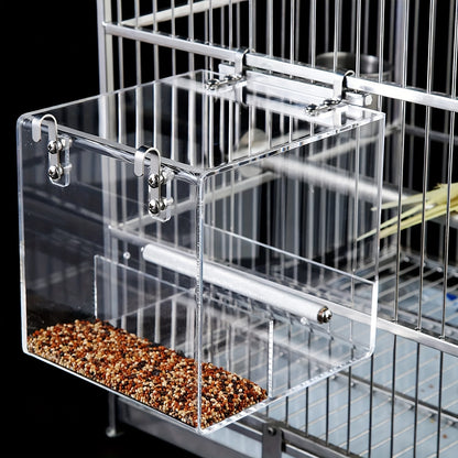 2-Pack Clear Acrylic Bird Feeders with Perch – Anti-Splash, Easy-Clean Design