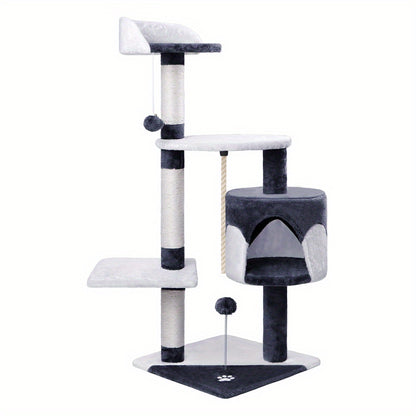 Multi-Level Cat Tree Tower with Scratching Posts & Hideaway