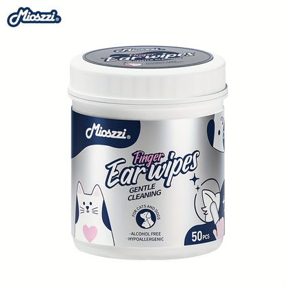 Mioszzi Finger Ear Wipes for Cats – 50pcs Gentle Cleaning