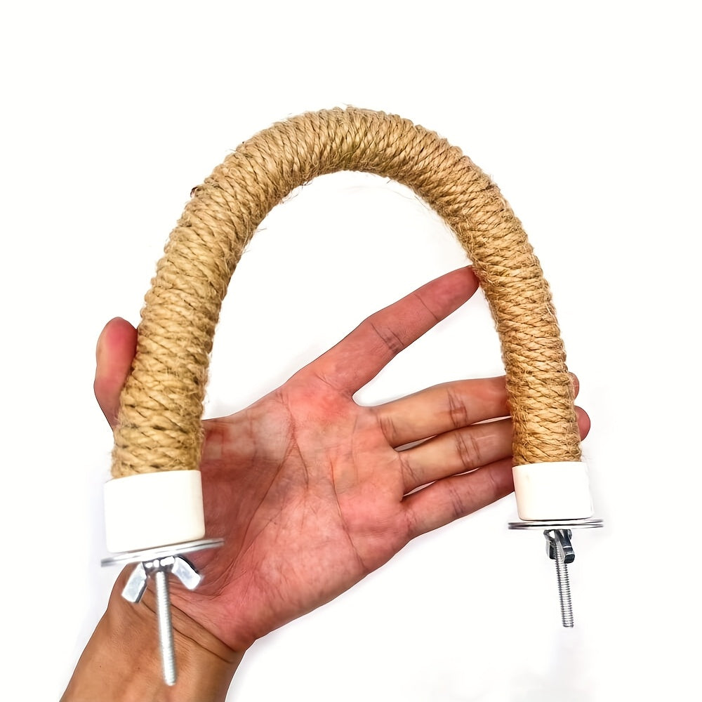Natural Rope Bird Perch – Flexible Cage Mount