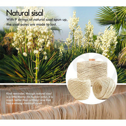 BEASTIE Natural Sisal Cat Scratching Post – Tall & Sturdy Design