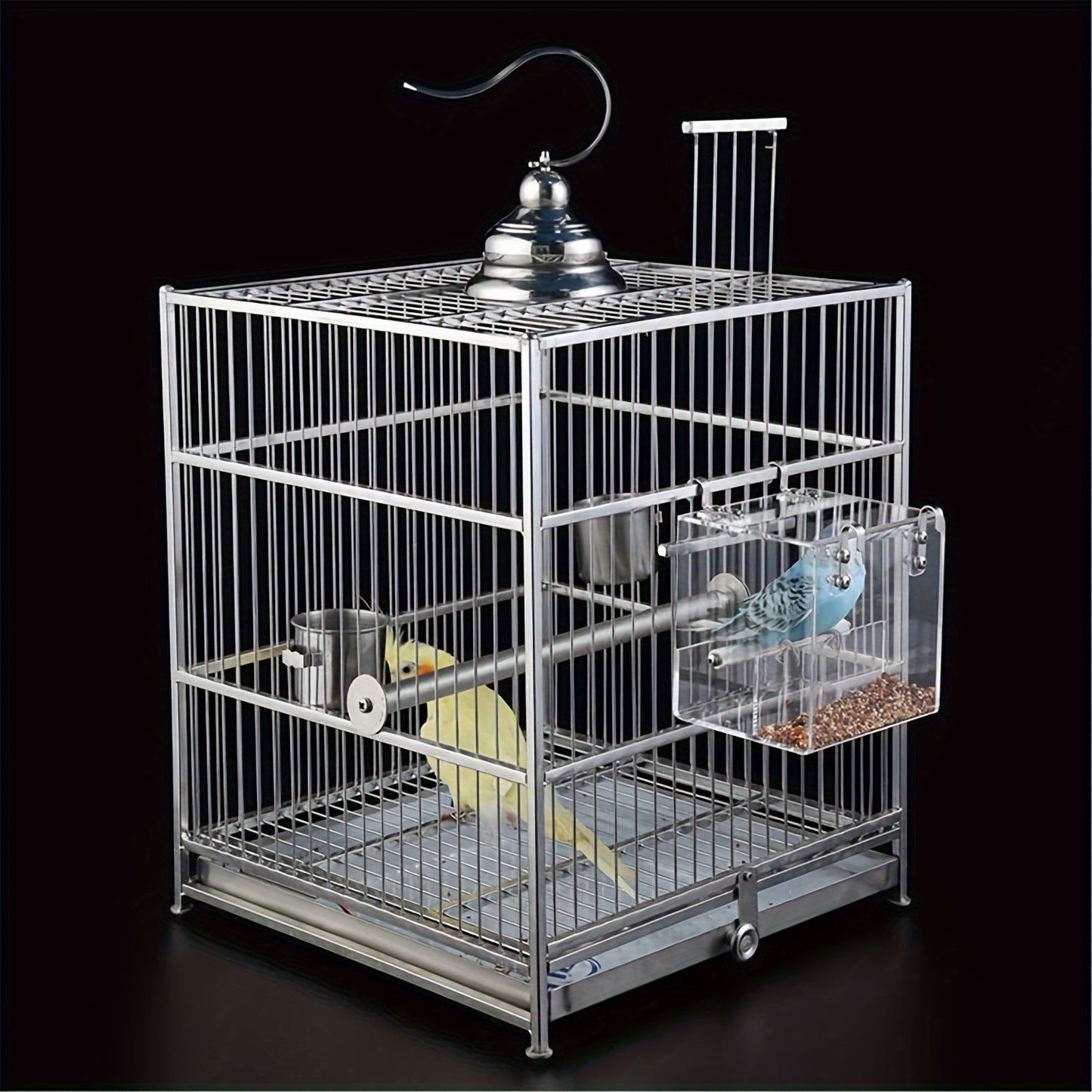2-Pack Clear Acrylic Bird Feeders with Perch – Anti-Splash, Easy-Clean Design