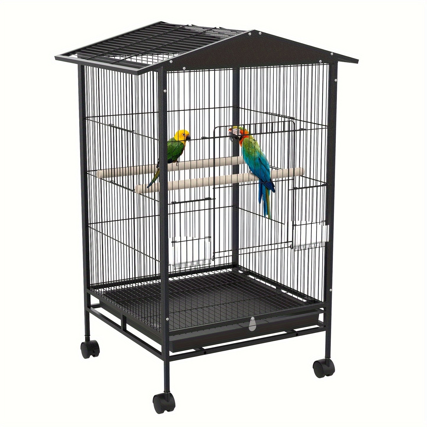 Outdoor Bird Cage with Roof – 85cm Tall on Wheels