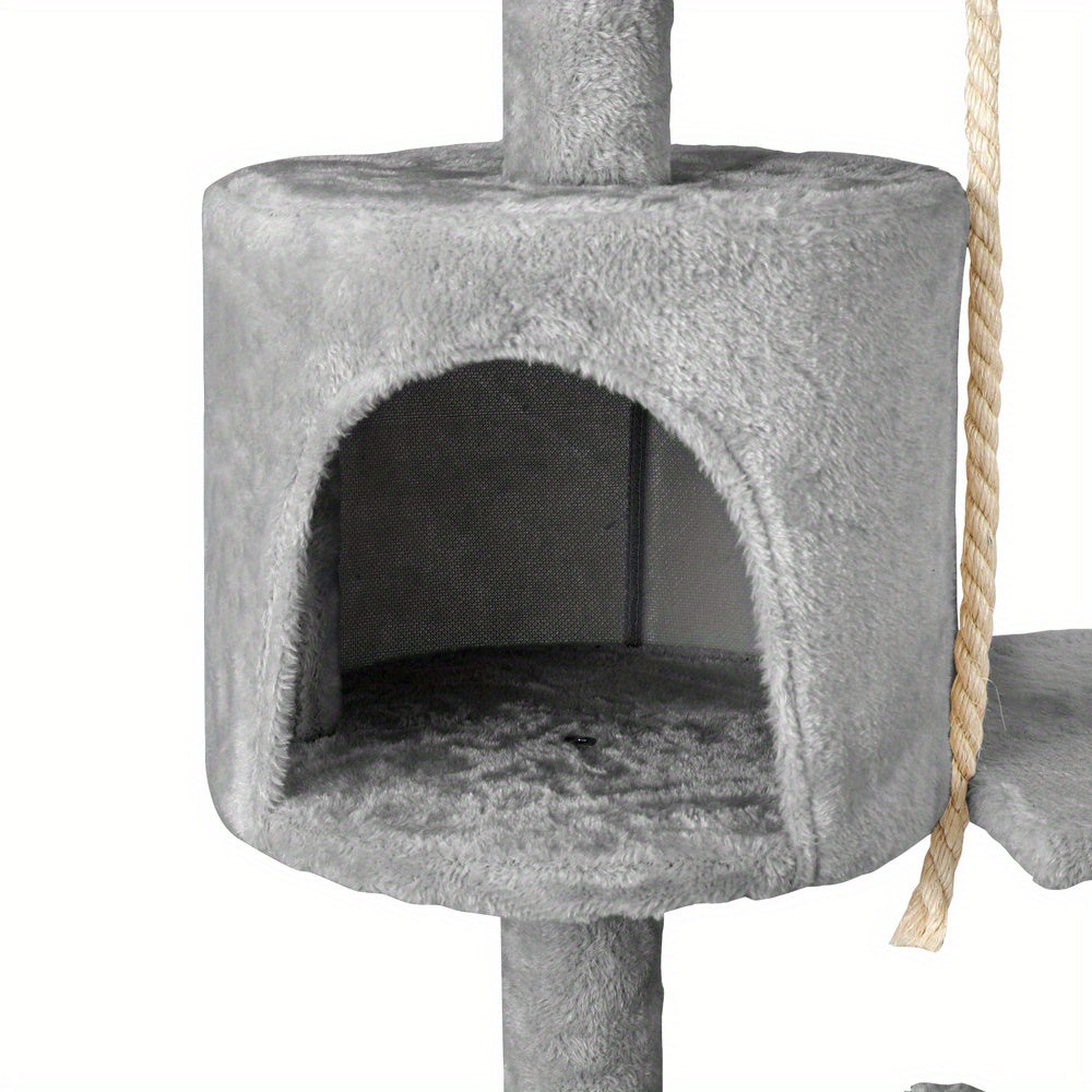 Multi-Level Cat Tree Tower with Scratching Posts & Hideaway