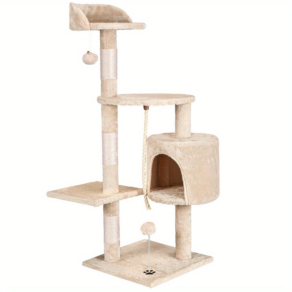 Multi-Level Cat Tree Tower with Scratching Posts & Hideaway