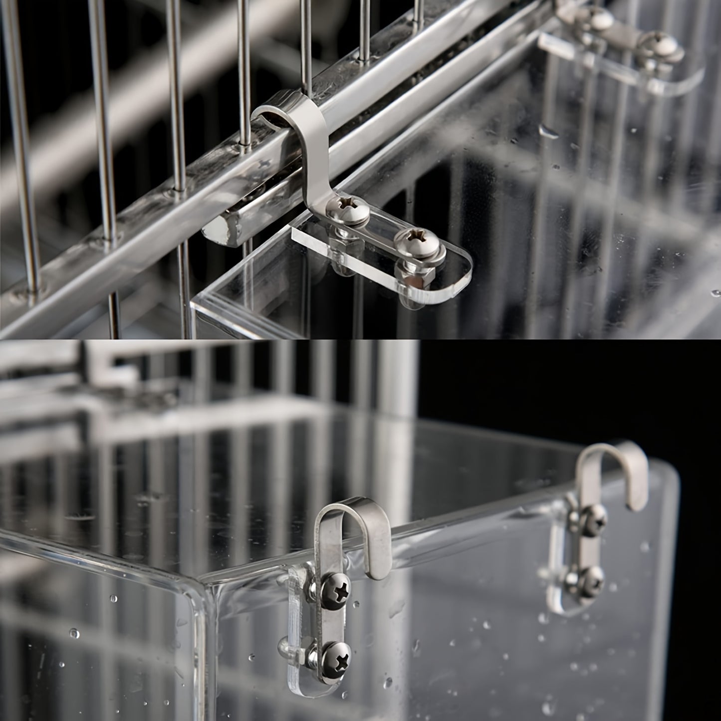 2-Pack Clear Acrylic Bird Feeders with Perch – Anti-Splash, Easy-Clean Design