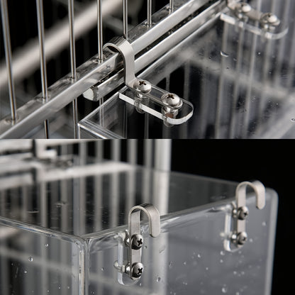 2-Pack Clear Acrylic Bird Feeders with Perch – Anti-Splash, Easy-Clean Design