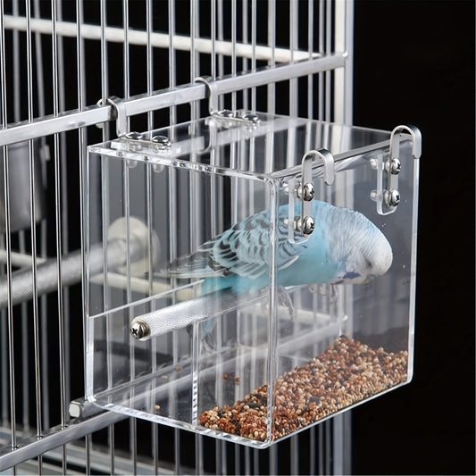 2-Pack Clear Acrylic Bird Feeders with Perch – Anti-Splash, Easy-Clean Design