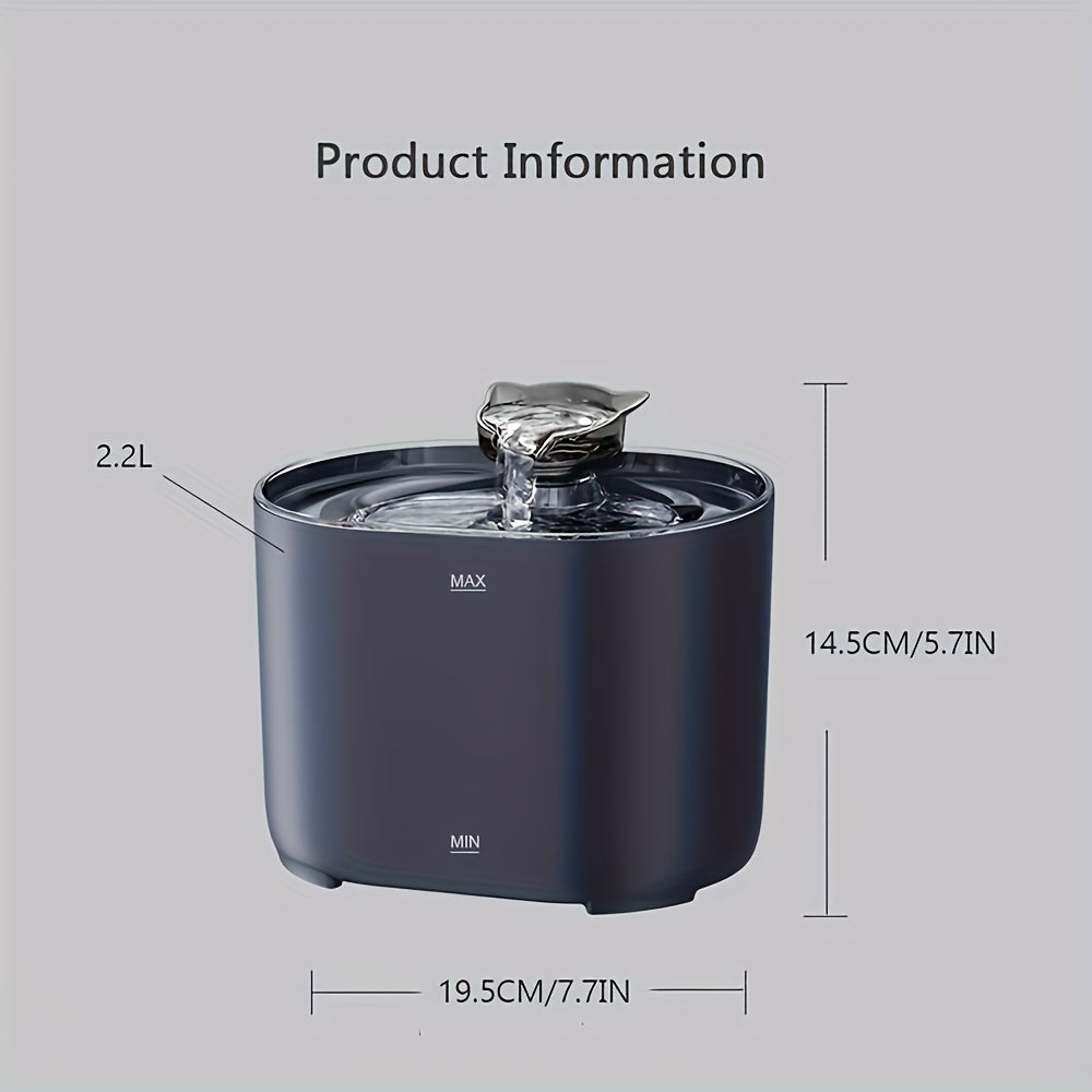 2.2L Cat Water Fountain with Filters – Quiet Circulating Hydration System