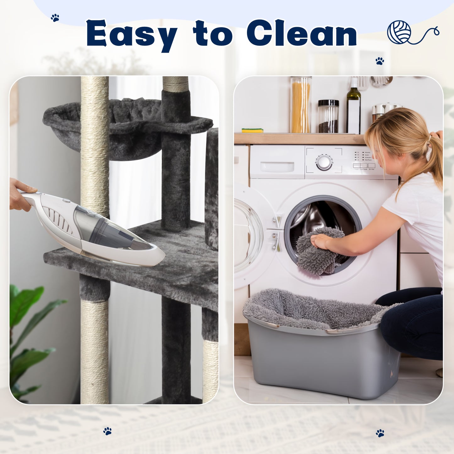 Multi-Level Cat Tree Tower with Hammock & Hideaway
