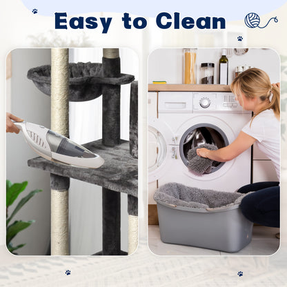 Multi-Level Cat Tree Tower with Hammock & Hideaway
