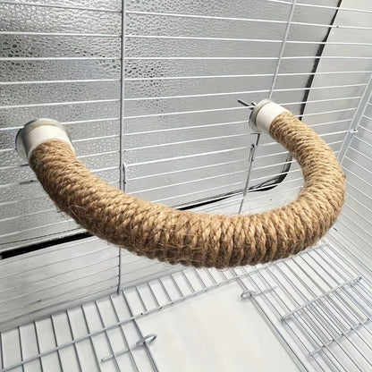 Natural Rope Bird Perch – Flexible Cage Mount