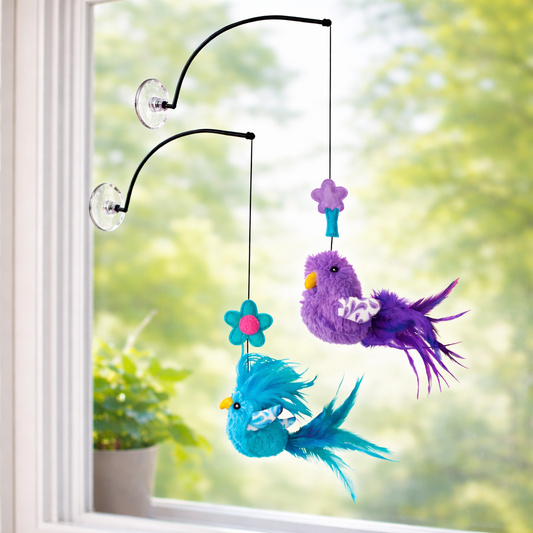 KONG Window Teaser Cat Toy – Interactive Feather Toy (33 × 8 cm)