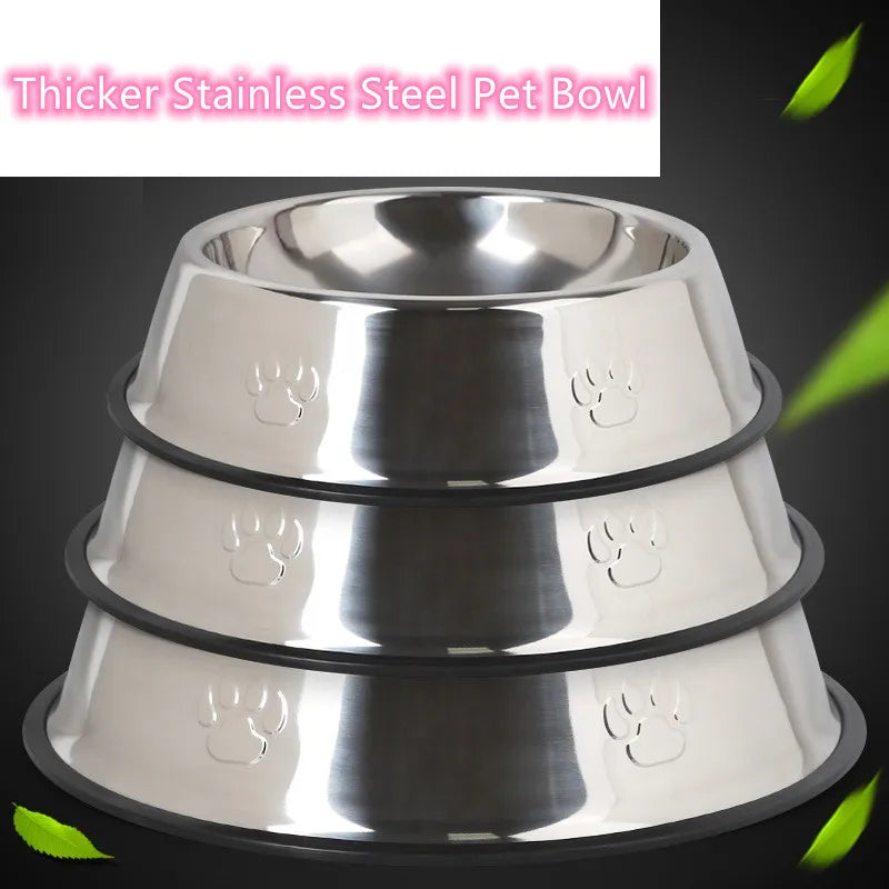Stainless Steel Anti-Slip Pet Feeding Bowl – 6 Sizes