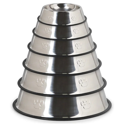 Stainless Steel Anti-Slip Pet Feeding Bowl – 6 Sizes